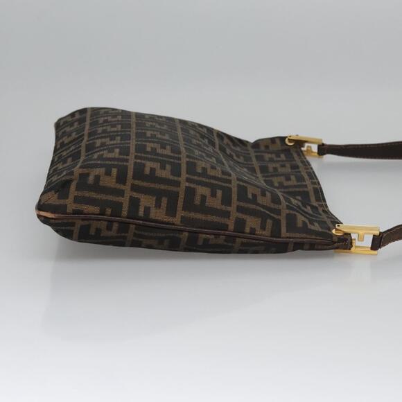 FENDI Zucca Canvas Shoulder Bag Brown Black Gold - Picture 4 of 12